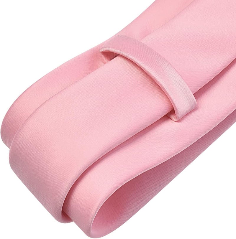 Branduce 3.15"（8cm） Mens Solid Satin Tie Pure Color Necktie + Gift Box - Image 5